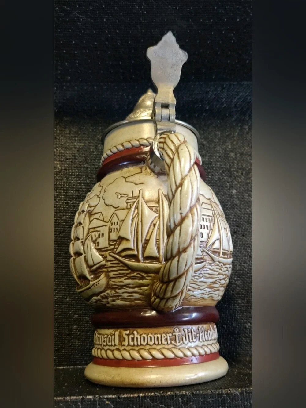 Vintage 1977 Handcrafted Avon Beer Stein Sailing Ships